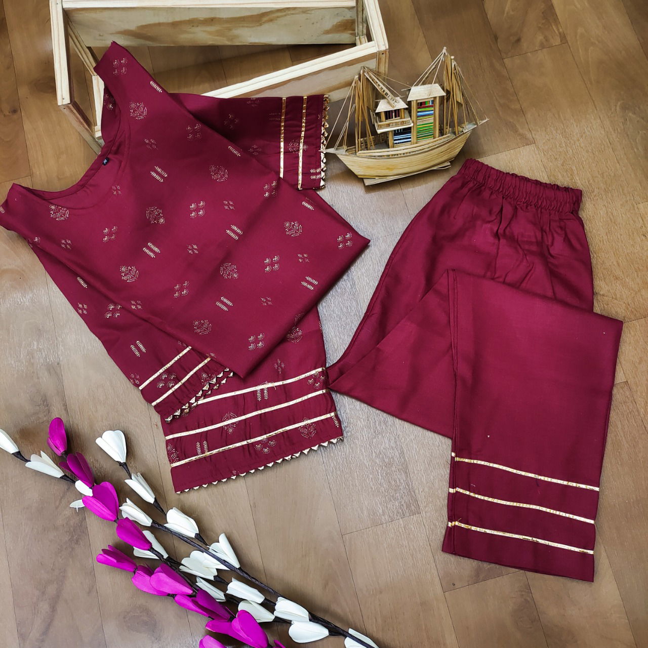 Shubh 2 Cotton Designer Fancy Ethnic Wear Kurti With Pant Collection